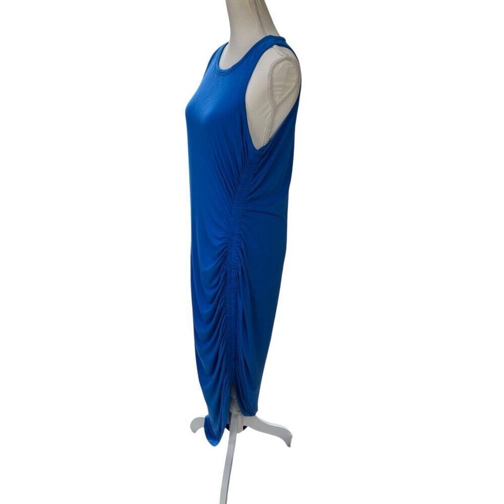 Veronica Beard NWT Sleeveless Ruched Side Midi Haylee Dress Azure Blue Size XL - Picture 3 of 11